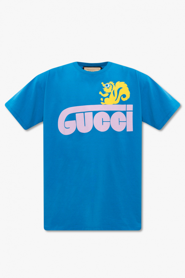 Blue T gucci gucci logo sweatshirt with leopard item shirt with logo Gucci SchaferandweinerShops VI